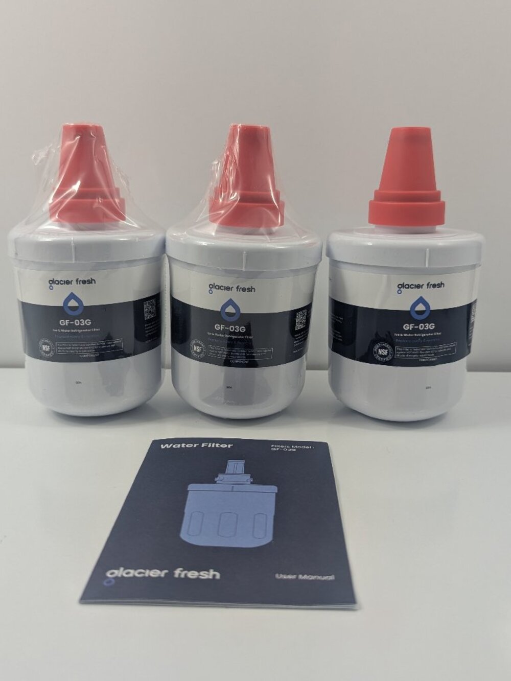 New pack of three GLACIER FRESH Replacement Water Filters